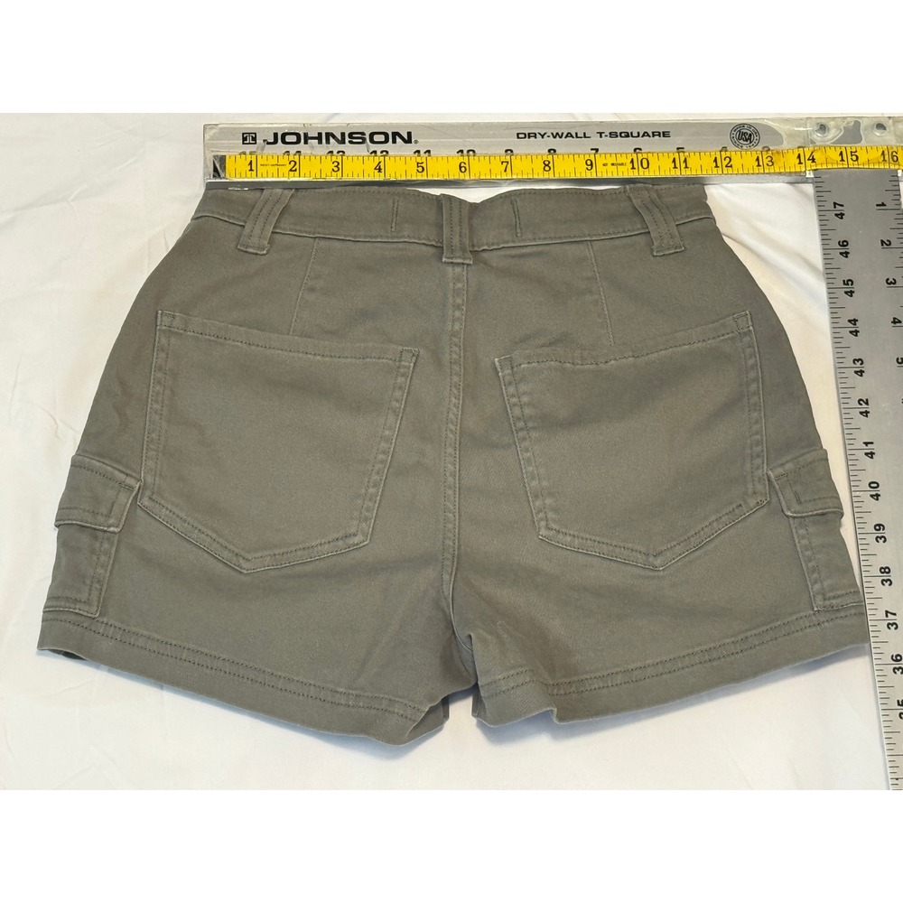 Hollister Ultra High-Rise Mom Short 3 Olive Green Cargo Utility Womens 00 W23 - Picture 3 of 5